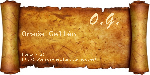 Orsós Gellén névjegykártya